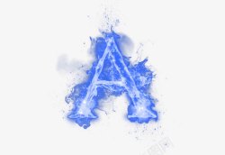 烟雾字母创意蓝色火焰字母A高清图片