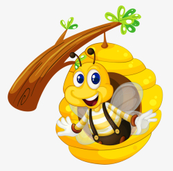 小清新蜂蜜手绘可爱的蜜蜂图高清图片