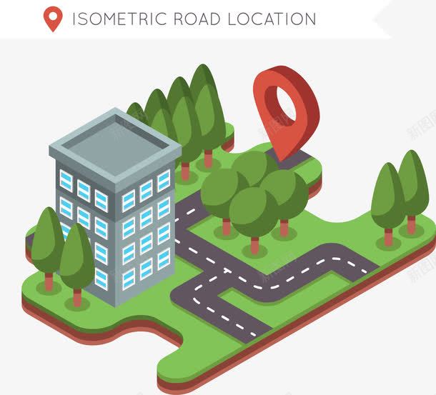 城市小区目的地定位png免抠素材_新图网 https://ixintu.com GPS定位地图 GPS系统 城市街道 导航 小区 小区楼 目的地 线路查询 路线查询