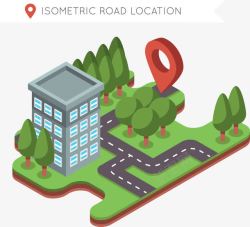 汽车GPS定位城市小区目的地定位高清图片