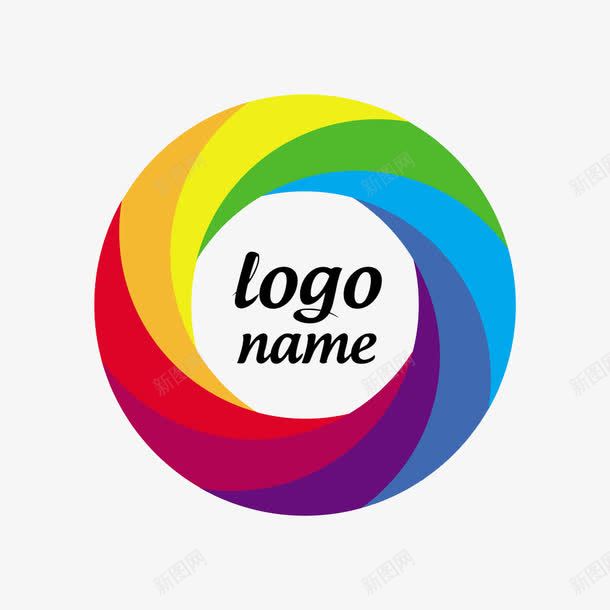 彩色圆环图标png_新图网 https://ixintu.com logo设计 八边形 几何图形 创意海报设计 彩虹色 海报素材
