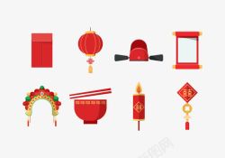 中国传统婚礼元素素材