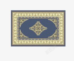 蓝色地毯蓝色欧式花纹地毯免费高清图片