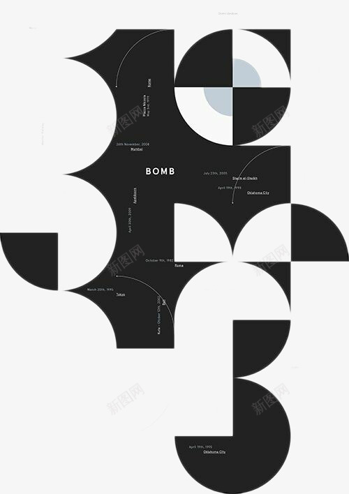 圆形构成的图案psd免抠素材_新图网 https://ixintu.com 创意几何 圆形 海报设计 黑色