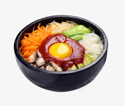 韩式番茄酱蘑菇青菜拌饭素材