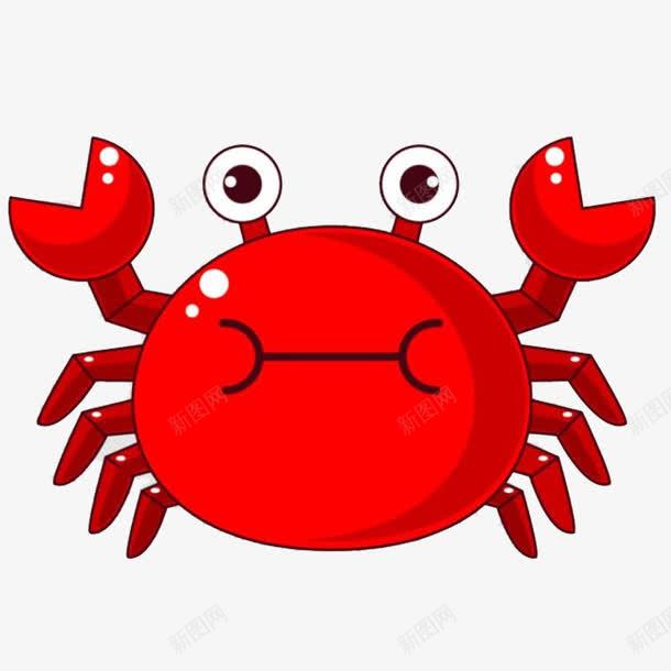 卡通螃蟹png免抠素材_新图网 https://ixintu.com 卡通 卡通动物 卡通海产品 卡通背景 卡通色图 海鲜 红色 螃蟹
