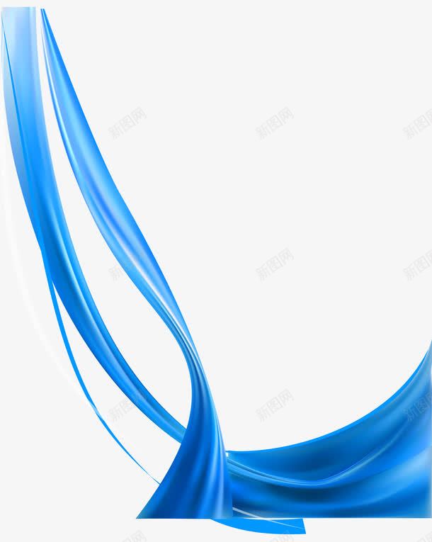 蓝色渐变感弧线png免抠素材_新图网 https://ixintu.com 弧线 弯曲 曲线 渐变 科技 科技弧线 线条 蓝色