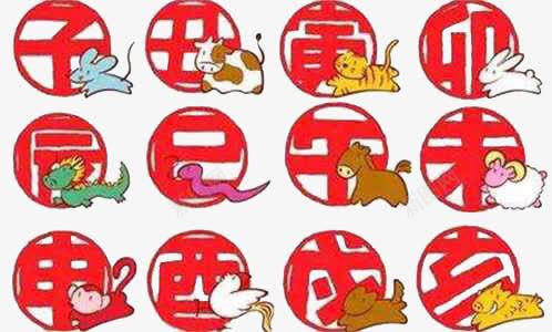 生肖png免抠素材_新图网 https://ixintu.com 12生肖 传统文化 卡通形象 红色字体
