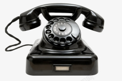 古董古玩文化黑色崭新的电话机古代器物实物高清图片