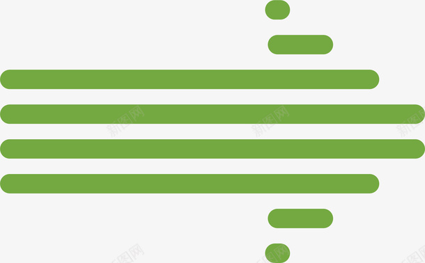 创意绿色线排箭头png免抠素材_新图网 https://ixintu.com 几何 创意绿色线排箭头 图形 图案 指引 指示 箭头 长条形