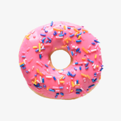 面粉制品粉红色圆形甜甜圈实物高清图片