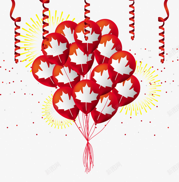 加拿大节日气球矢量图eps免抠素材_新图网 https://ixintu.com 加拿大气球 气球PNG 矢量气球 红色 红色气球 矢量图