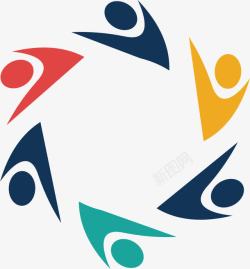 彩绘游泳运动员创意体育logo矢量图图标高清图片