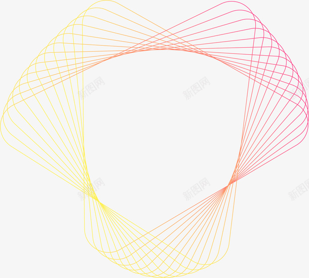 手绘彩色线条曲线png免抠素材_新图网 https://ixintu.com 几何 圆形 彩色线条 曲线美 渐变 线条图案