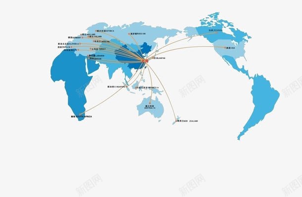 面向世界png免抠素材_新图网 https://ixintu.com 全球购 地图 蓝色 销售 面向世界