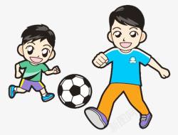 踢球的小孩踢足球亲子运动高清图片
