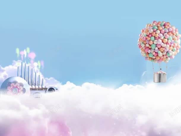 梦幻气球云朵背景jpg设计背景_新图网 https://ixintu.com 云朵 梦幻 气球 背景