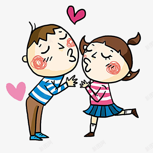 一对秀恩爱的小情侣png免抠素材_新图网 https://ixintu.com 亲亲的表情 卡通手绘 小情侣 爱心 秀恩爱 闭眼睛 闭着的眼睛