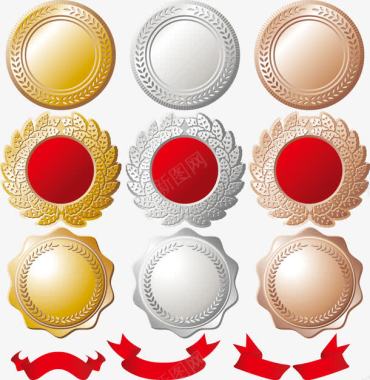 奥运金牌设计金银铜奖牌图标图标