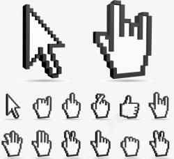 手指黑色鼠标电脑配件鼠标箭头矢量图图标高清图片