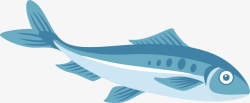 蓝色卡通游动海鱼素材