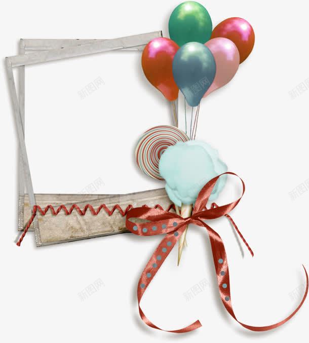 气球相框png免抠素材_新图网 https://ixintu.com 儿童 卡通 气球 生日 生日快乐相框 相框 节日