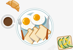 鸡蛋名片制作西式早餐矢量图高清图片