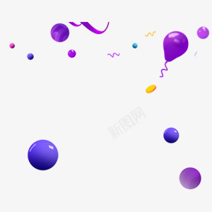 渐变飘带装饰png免抠素材_新图网 https://ixintu.com 气球 渐变 科技 紫色 飘带
