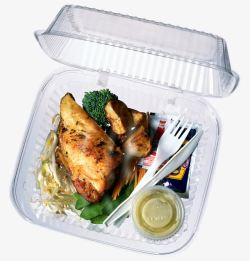 装饭菜塑料饭盒高清图片