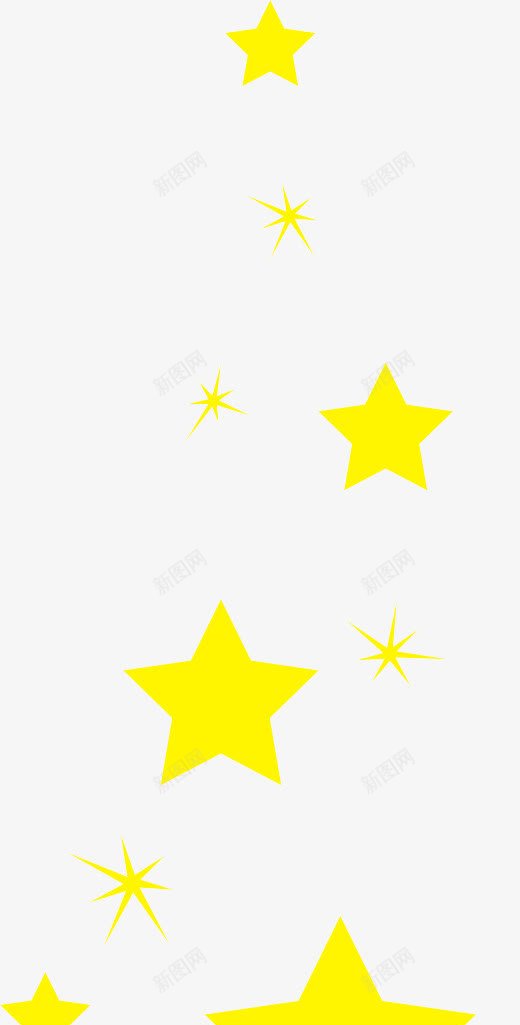 黄色闪闪的小星星png免抠素材_新图网 https://ixintu.com 五角星素材 空中小星星素材免抠 闪亮星星素材 黄色星星素材