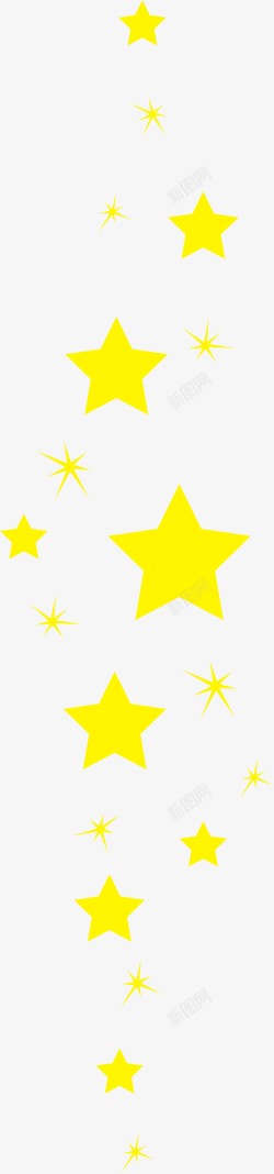 空中小星星素材免抠黄色闪闪的小星星高清图片