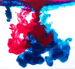 五彩云状油漆图片蓝色红色云状墨迹高清图片
