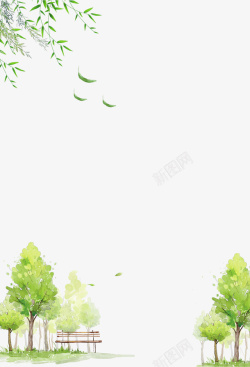 春季树木绿色清新春季树木装饰背景高清图片