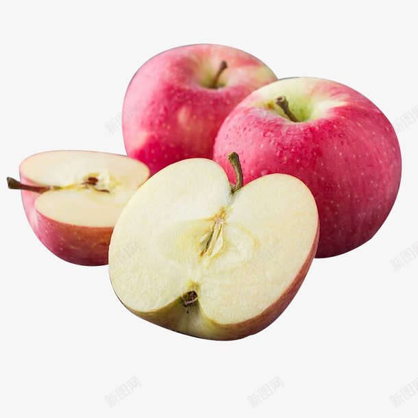 四个红富士png免抠素材_新图网 https://ixintu.com 产品实物 切开的水果 水分充足 苹果 营养丰富 诱人