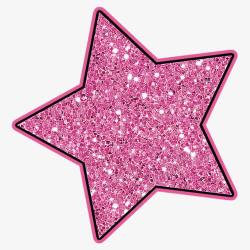 耀眼的星星粉色五角星亮片装饰高清图片