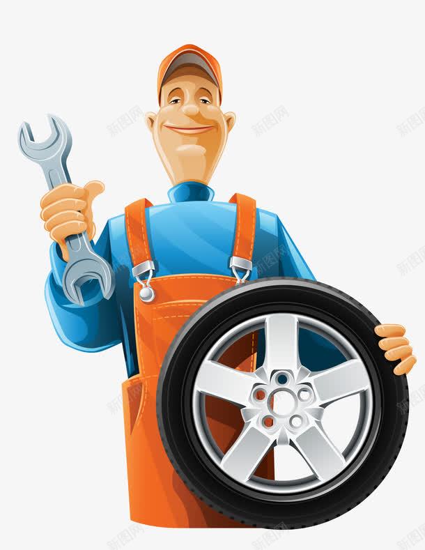 修理工png免抠素材_新图网 https://ixintu.com 万能工 修理工 换轮胎 汽车修理工 汽车维修工