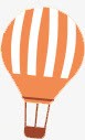 橙色卡通条纹热气球淘宝促销素材