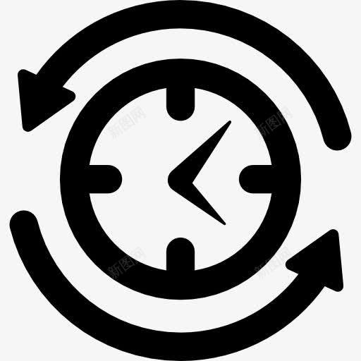 工作搜索符号时钟箭环绕图标png_新图网 https://ixintu.com 工作循环箭头 搜索 时钟 时钟特效 时间 标志 漫画时钟 界面 符号 箭头圈