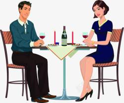 不劝人喝酒喝酒共度烛光晚餐的情侣高清图片
