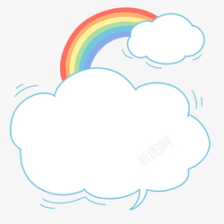 素材修饰白云彩虹对话框高清图片