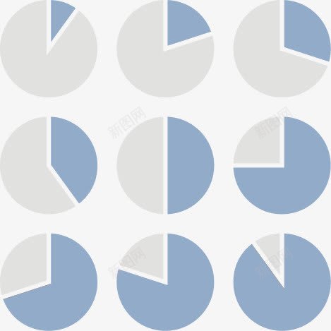 创意大数据饼形分析图表矢量图ai免抠素材_新图网 https://ixintu.com 大数据 浅蓝色 百分比 饼形图表 矢量图
