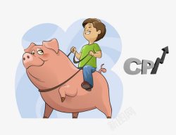 猪肉卡通创意金融CPI猪肉上涨高清图片