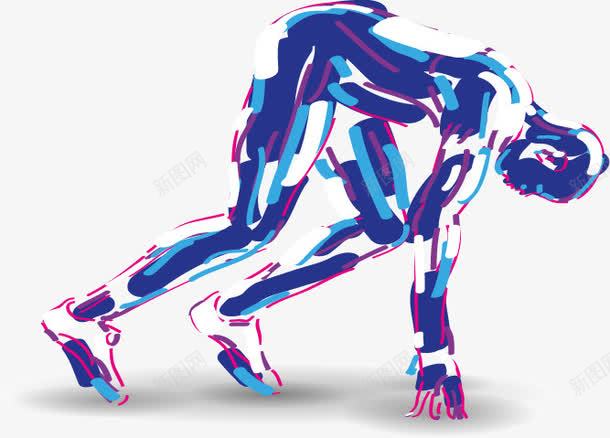 预备起跑的男性人物png免抠素材_新图网 https://ixintu.com 人物线条 体育运动 健康 健身 彩色线条 抽象人物