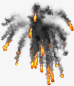 燃烧木炭迸射的炭火高清图片