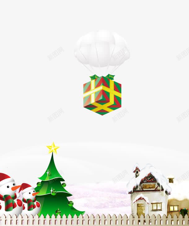 圣诞节psd免抠素材_新图网 https://ixintu.com 下雪 喜庆 圣诞节 气球 礼盒 节日海报 雪人