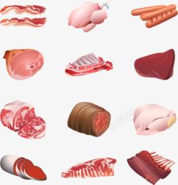 营养丰富的火腿新鲜的肉类模板高清图片
