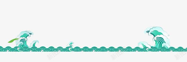 绿色卡通海浪分割线png免抠素材_新图网 https://ixintu.com 分割 分割线 水波 波浪 波浪分割线 绿色 装饰 边框 隔断