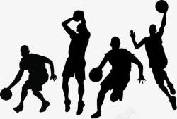 卡通打篮球的黑人运动的男孩高清图片