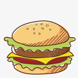 汉堡包海报设计卡通简约美食西餐汉堡装饰广告设高清图片