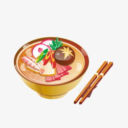 PNG面抠图手绘美味汤面高清图片